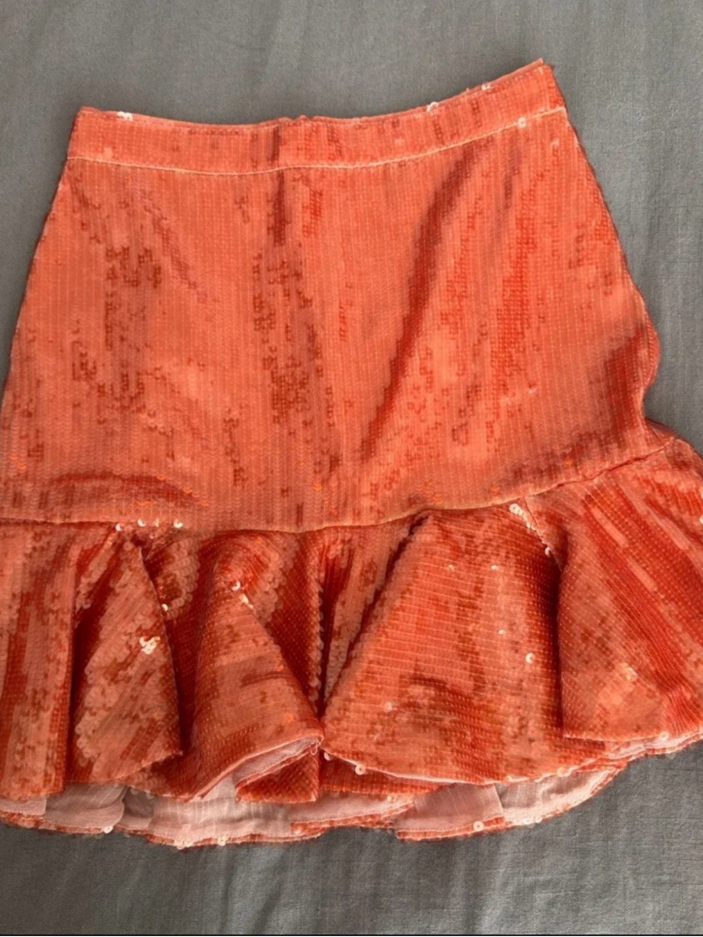 J. Crew Coral pumpkin spice sequin Skirt